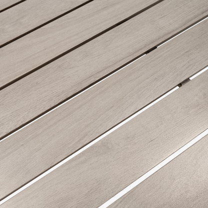 Patio Outdoor Coffee Table with Faux Wood Grain Finish Frame - C039