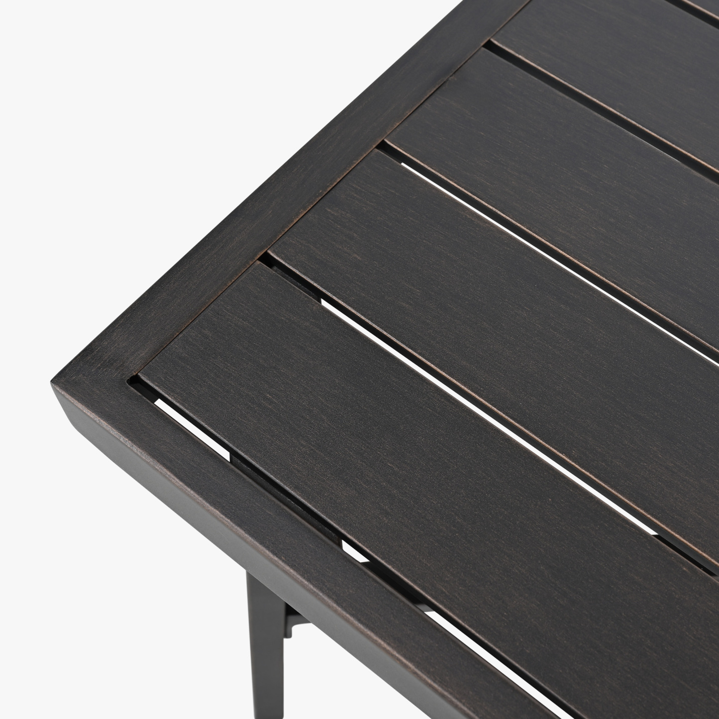 Patio Outdoor Rectangle Coffee Table with Slatted Tabletop - D070