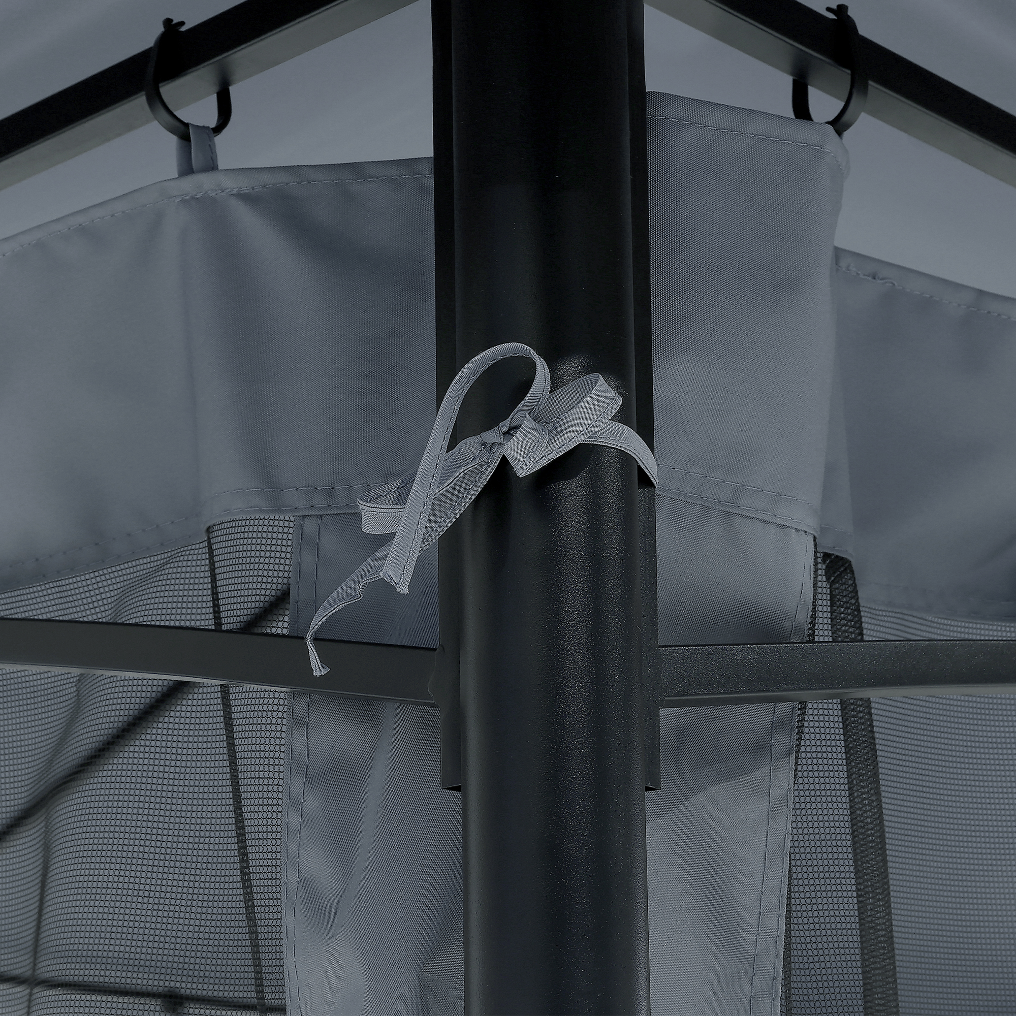 Outdoor Steel Frame Patio Gazebo with Double Roofs - P081