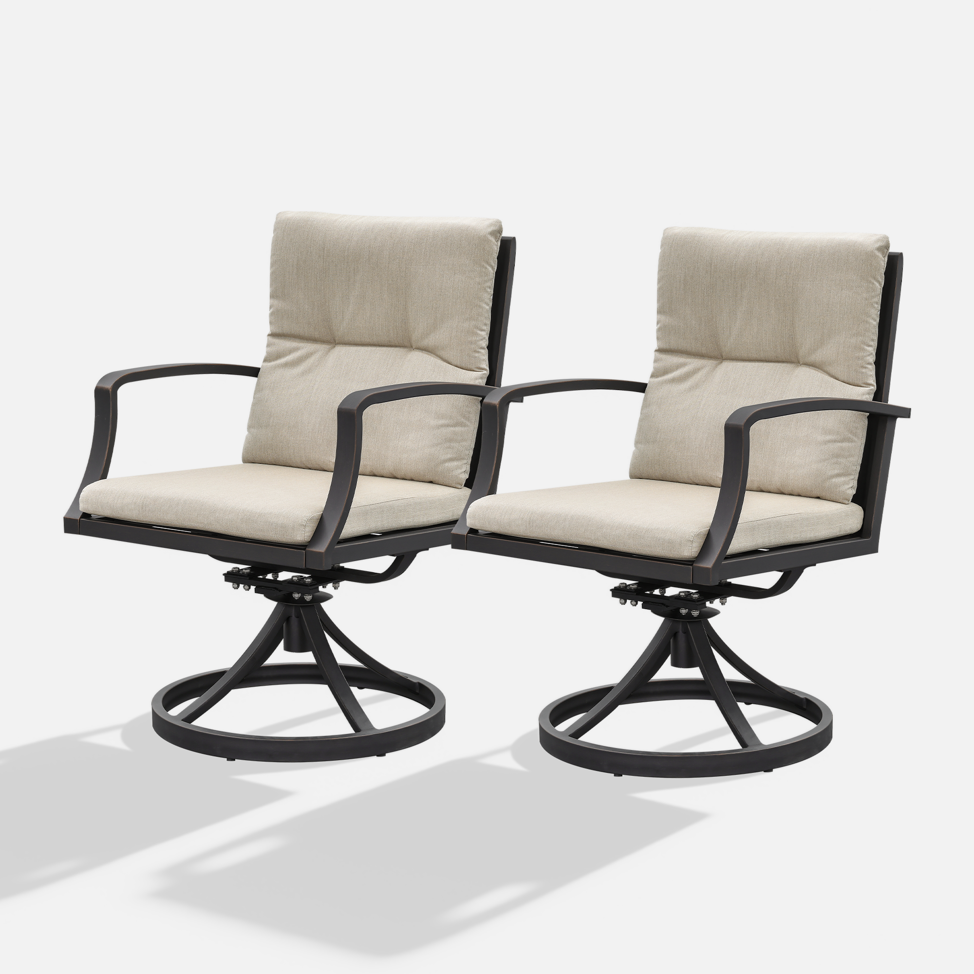 2-piece Patio Swivel Dining Chairs - C025