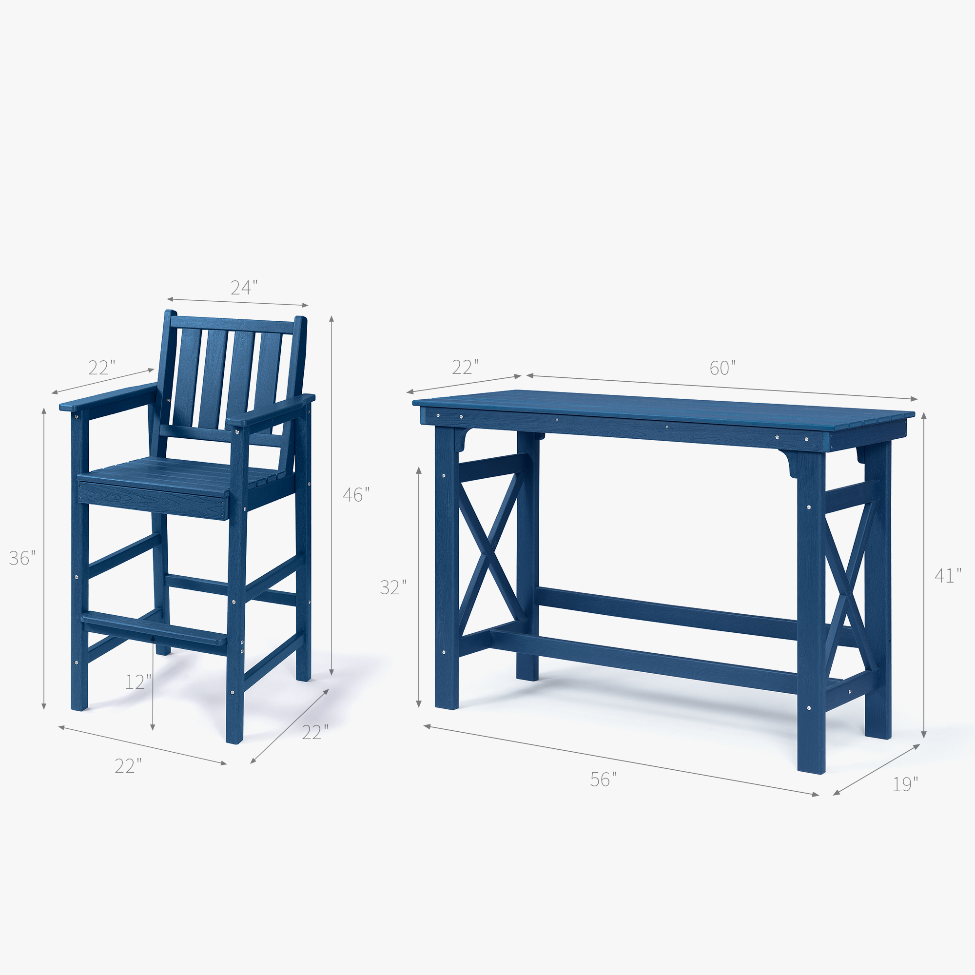 3/5-Piece HDPE Outdoor Bar Stools Set - DS080