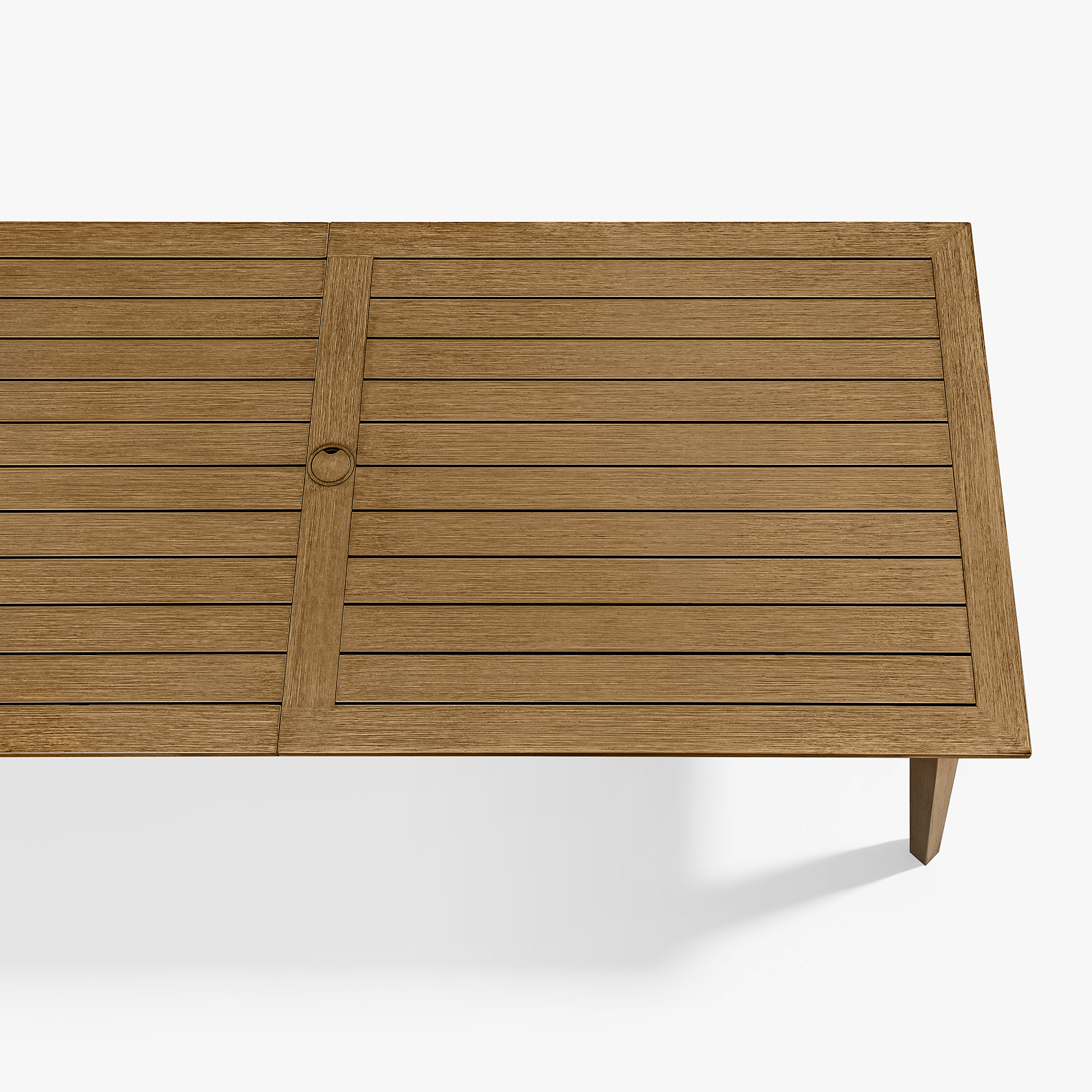 Luxury Person Outdoor Dining Table Aluminum Umbrella Hole All Weather design presents modern wooden craftsmanship. - Seehill