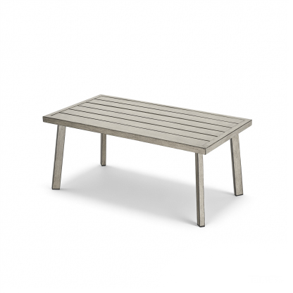 Explore the Patio rectangle coffee table with natural wood grain texture and a sturdy metal frame. - Seehill
