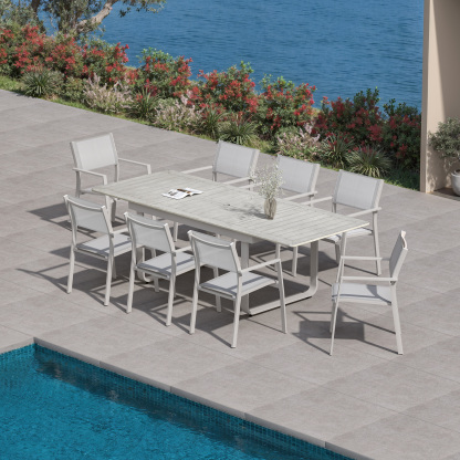9-Piece Extendable Patio Outdoor Dining Set for 8 person - DS057