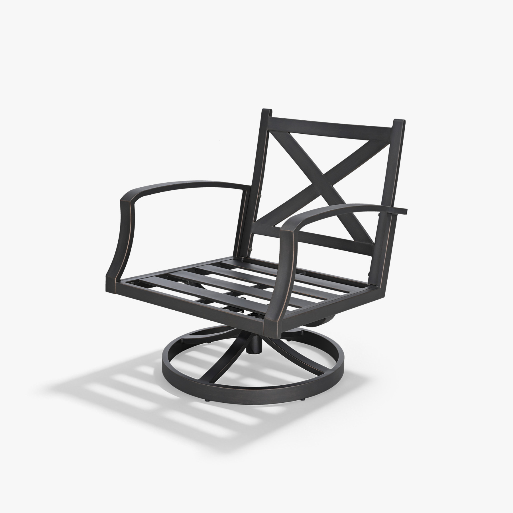 2-piece Wide Seating Patio Outdoor Swivel Sofa Chairs - C067