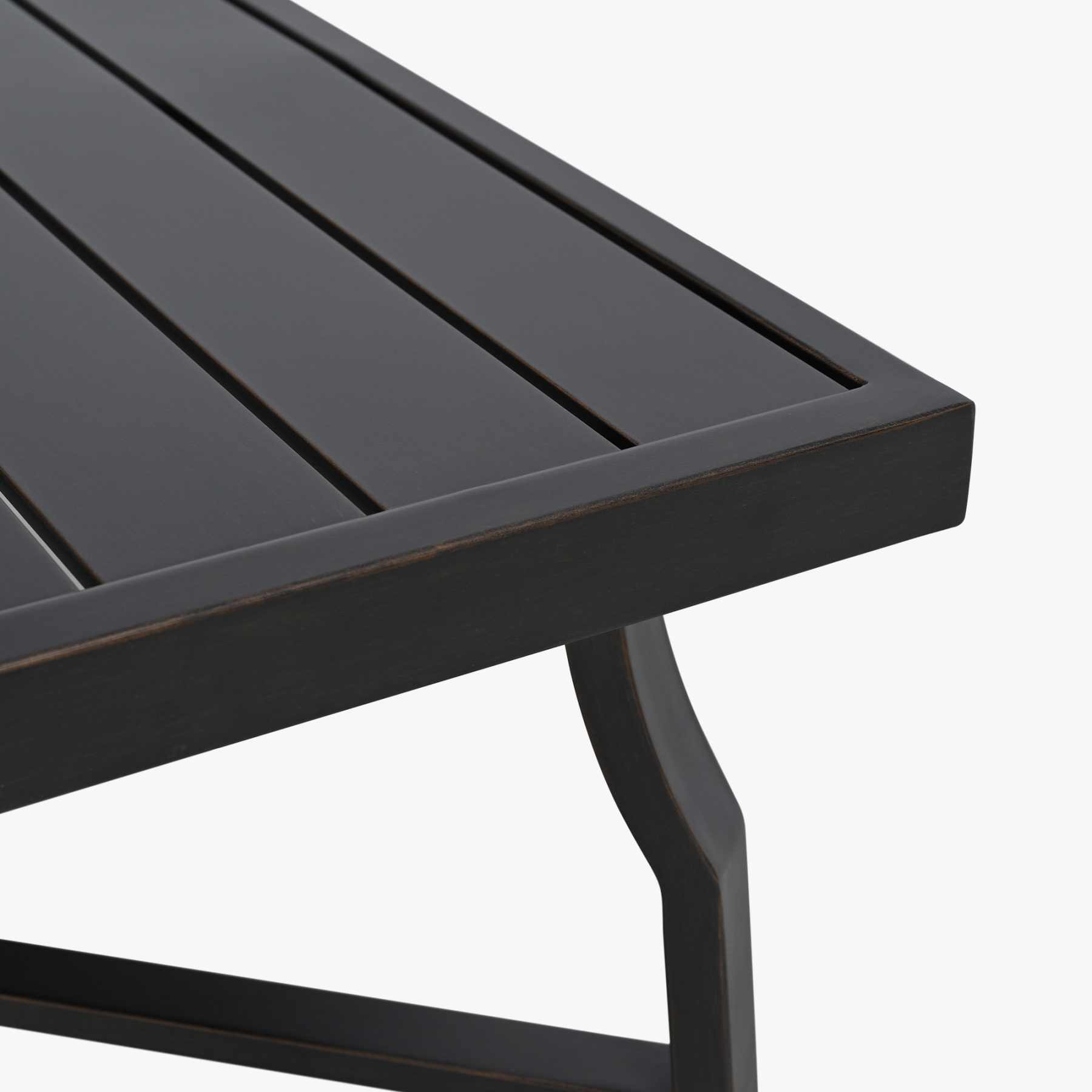 Patio Outdoor Rectangle Coffee Table with Slatted Tabletop - D070