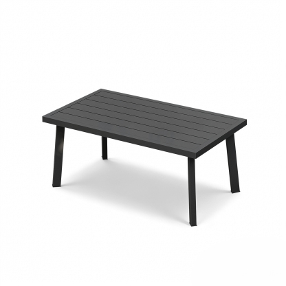 Stylish Patio Rectangle Coffee Table with wood grain texture and a rectangular shape. - Seehill