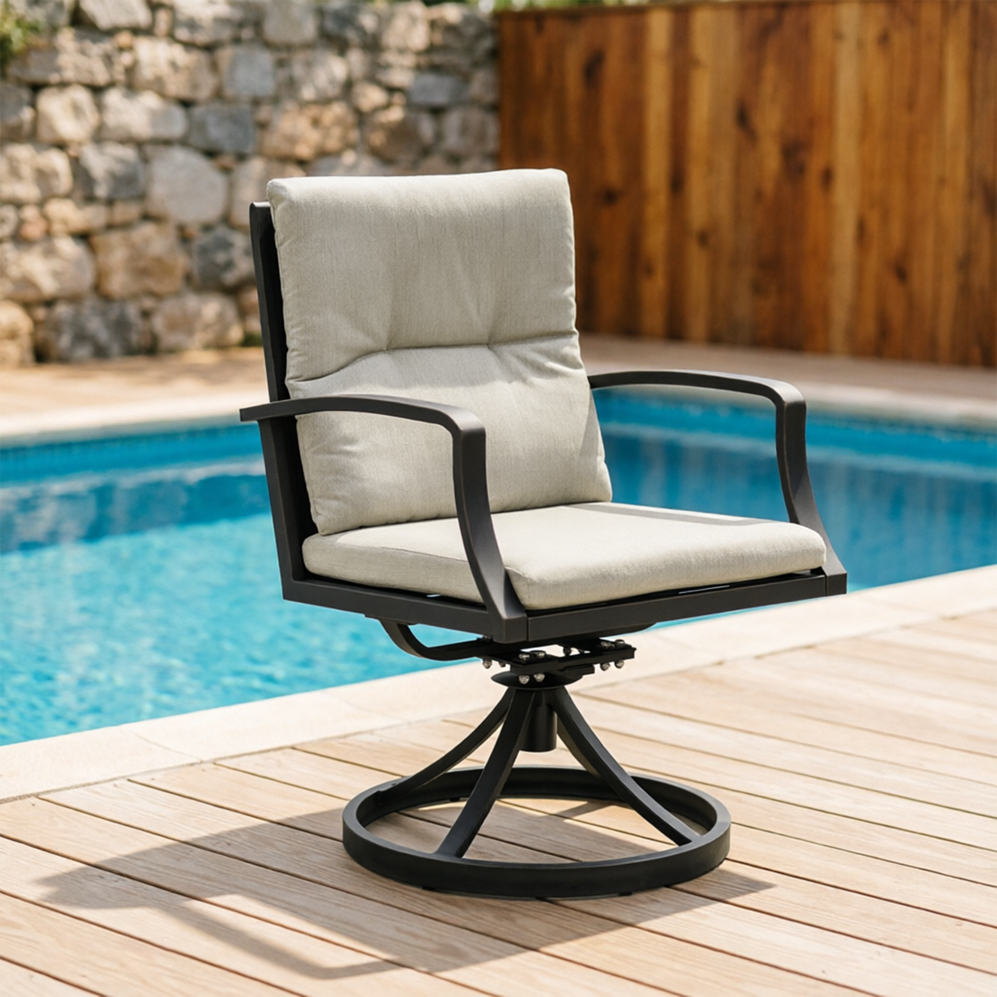 2-piece Patio Swivel Dining Chairs - C025