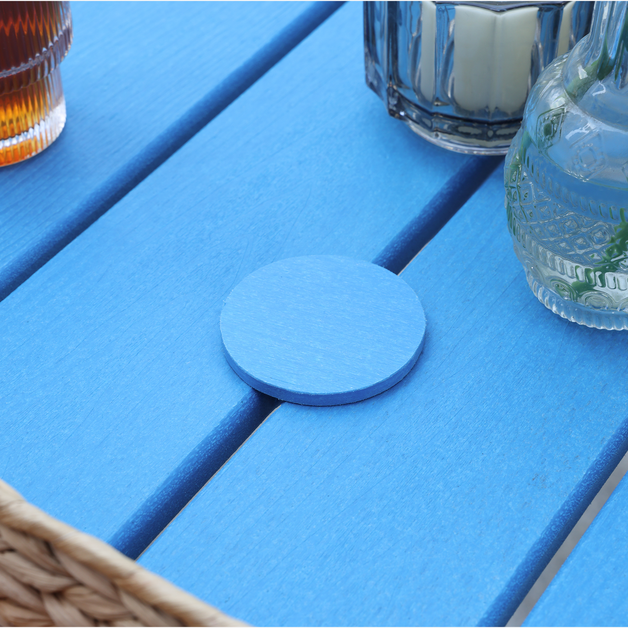 5-Piece HDPE Patio Dining Set with Umbrella Hole - DS076-1