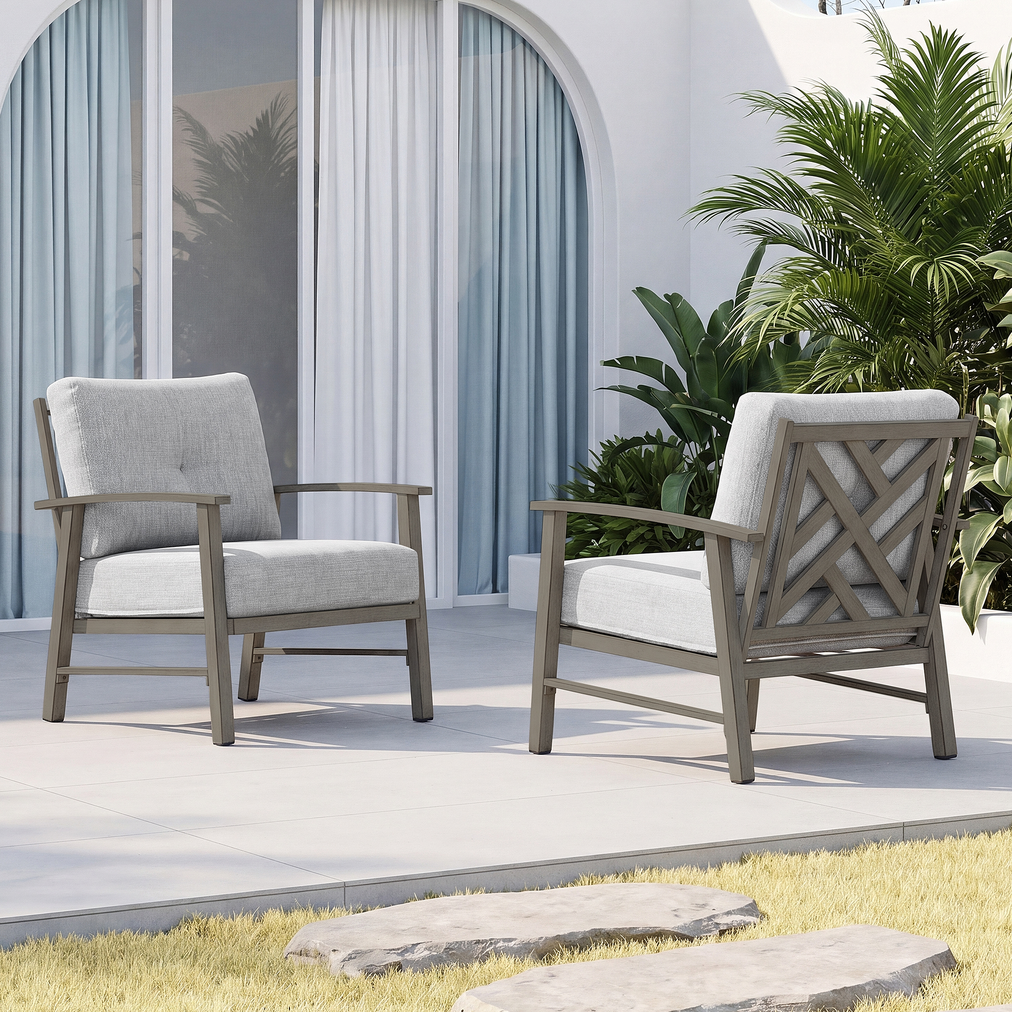 2-Piece Outdoor Patio Armchair Set - C009