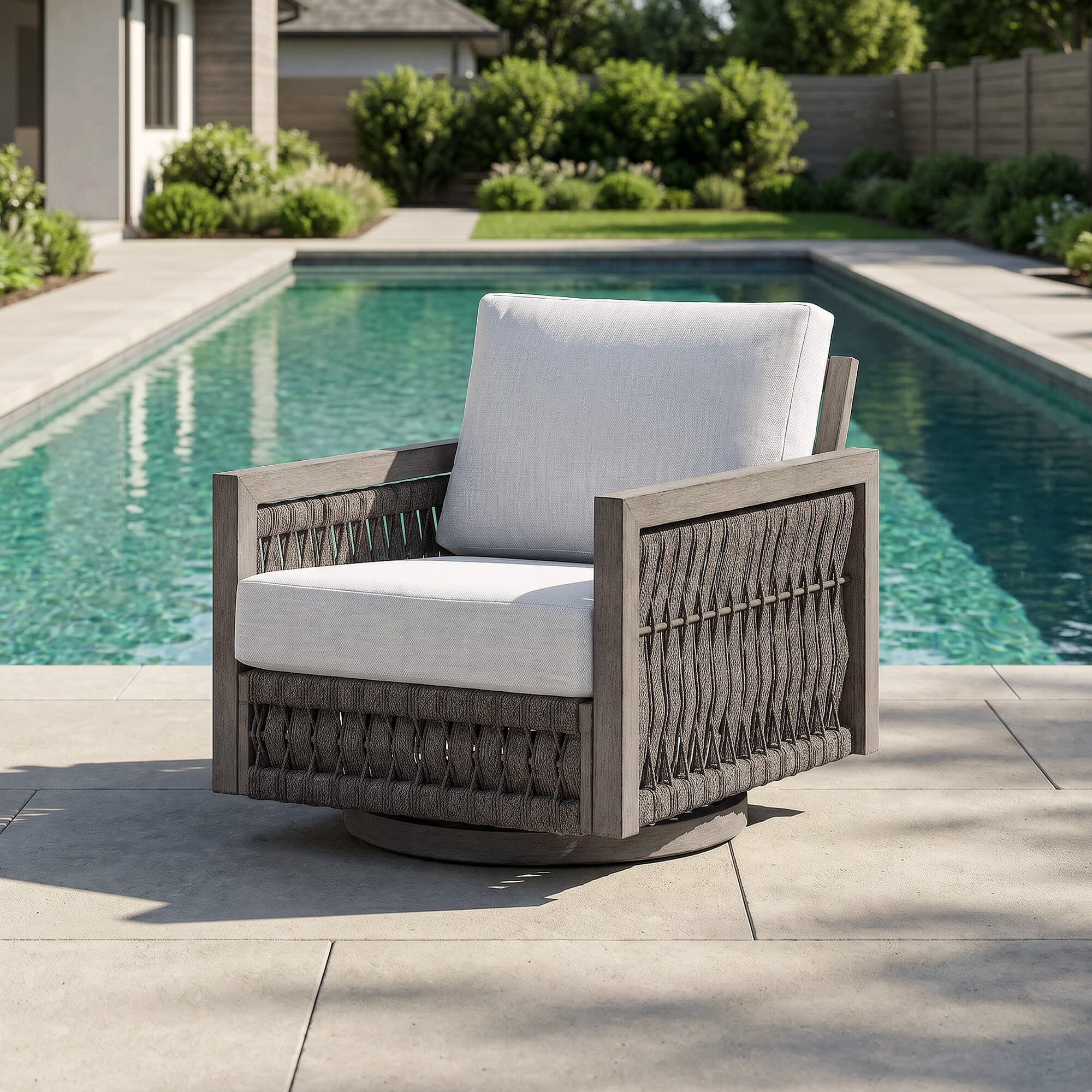 Oversize Rope Weave Outdoor Swivel Sofa – C018