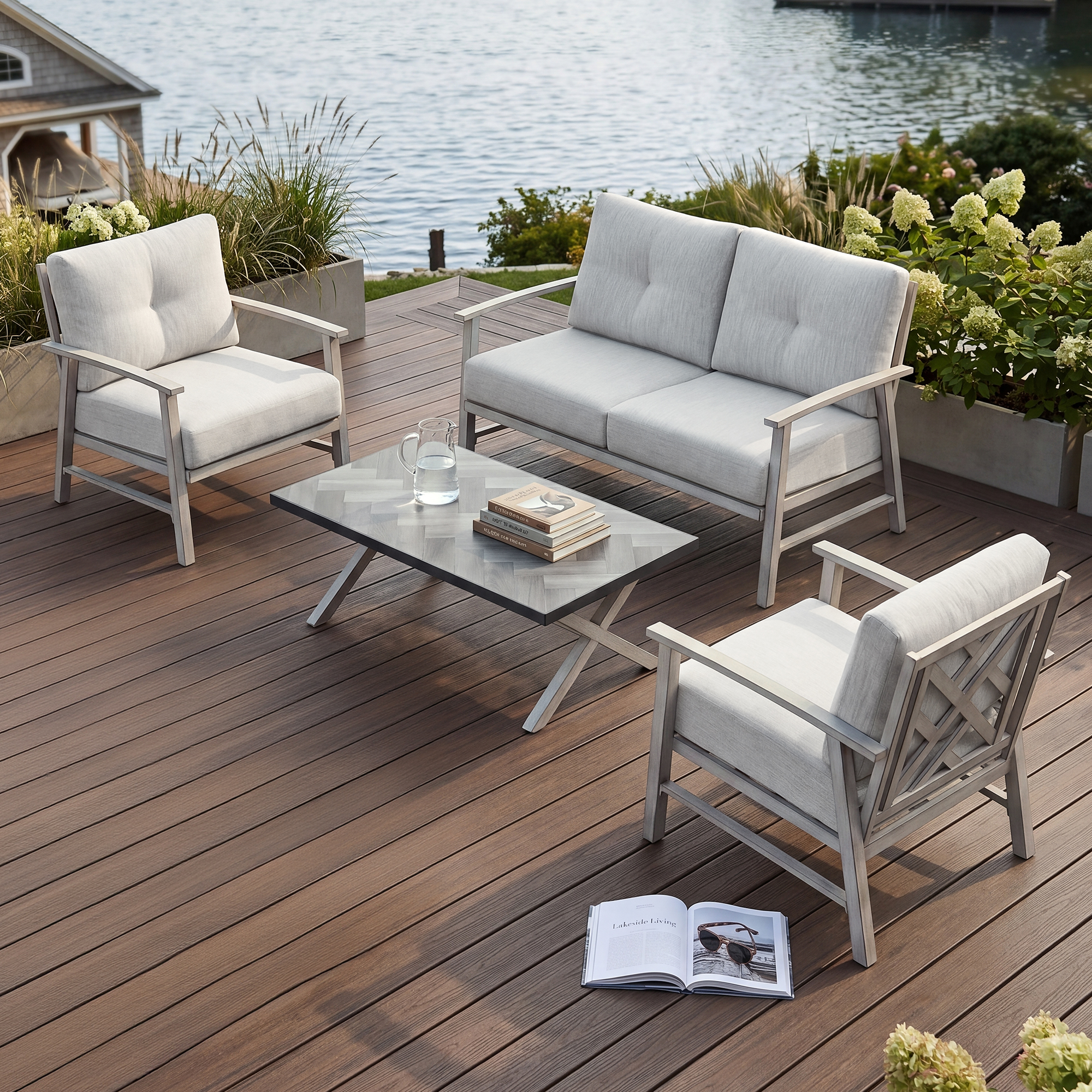 4-piece Modern Outdoor Patio Furniture Set - SS015-A2
