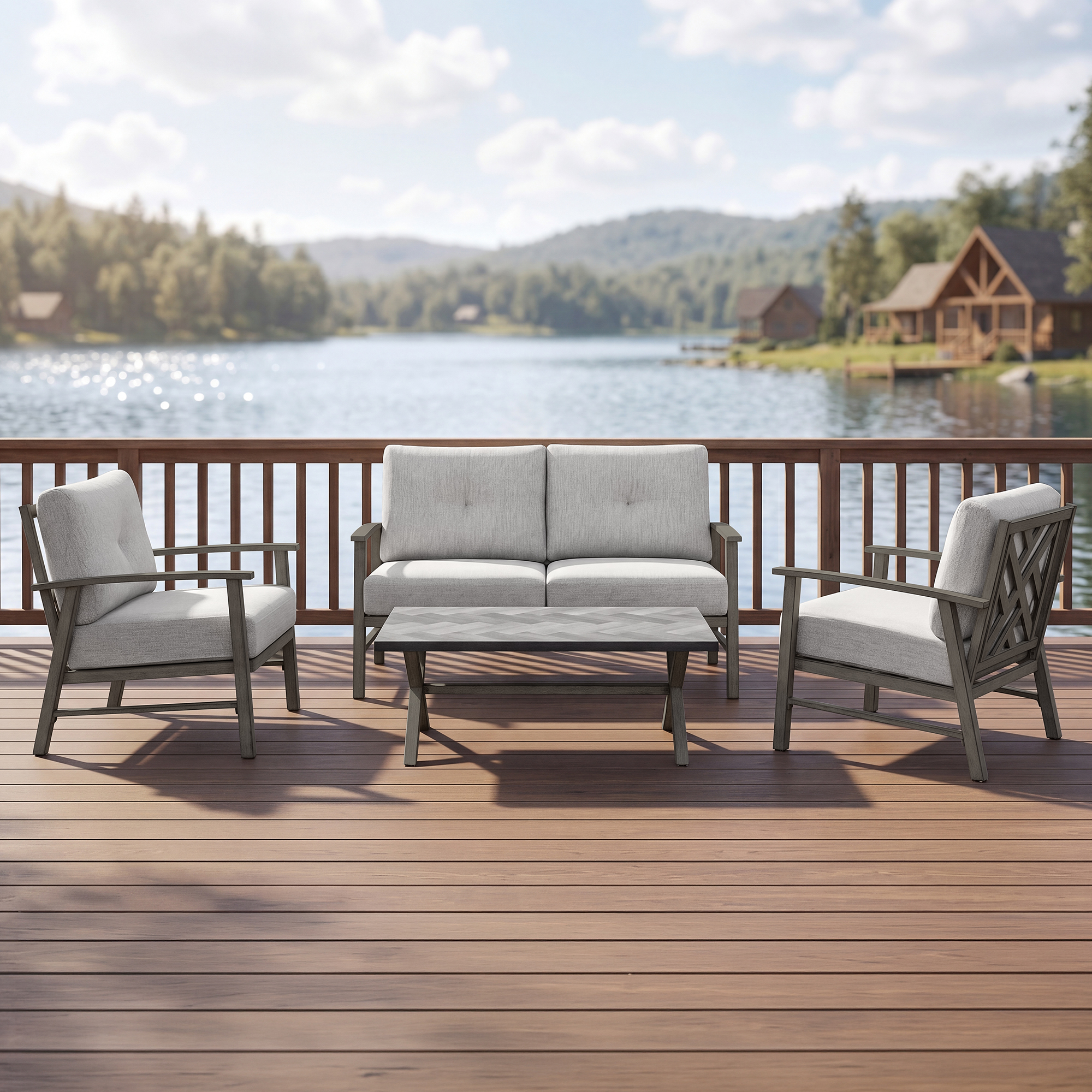 4-piece Modern Outdoor Patio Furniture Set - SS015-A2