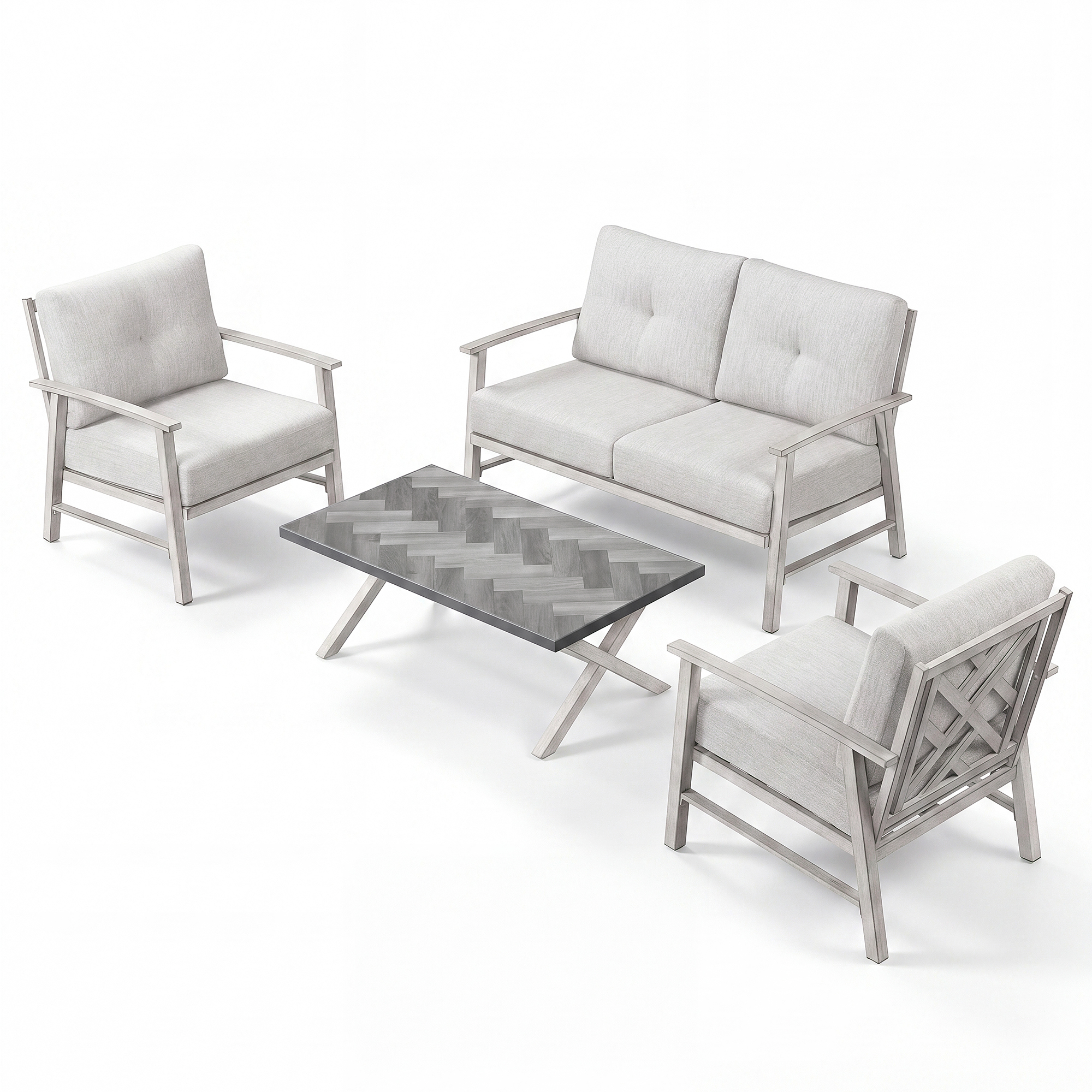 4-piece Modern Outdoor Patio Furniture Set - SS015-A2