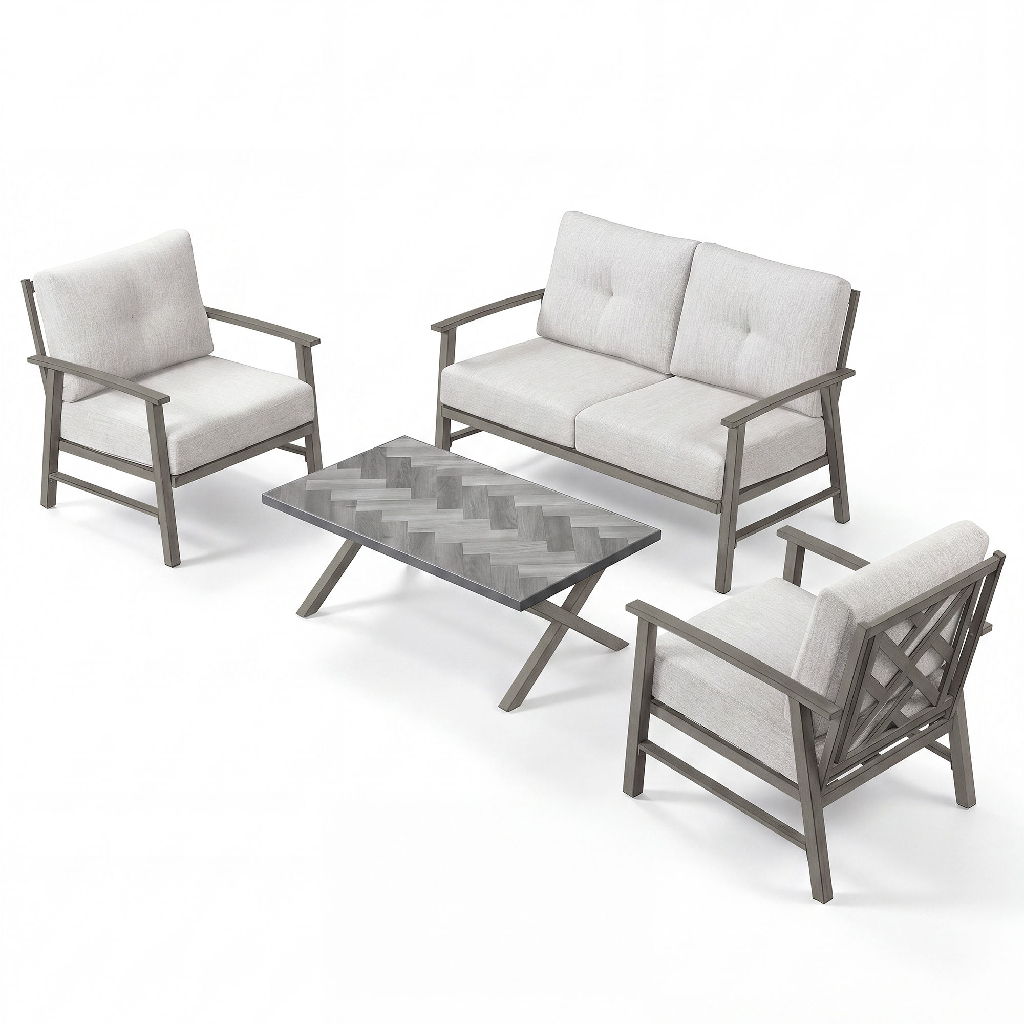 4-piece Modern Outdoor Patio Furniture Set - SS015-A2