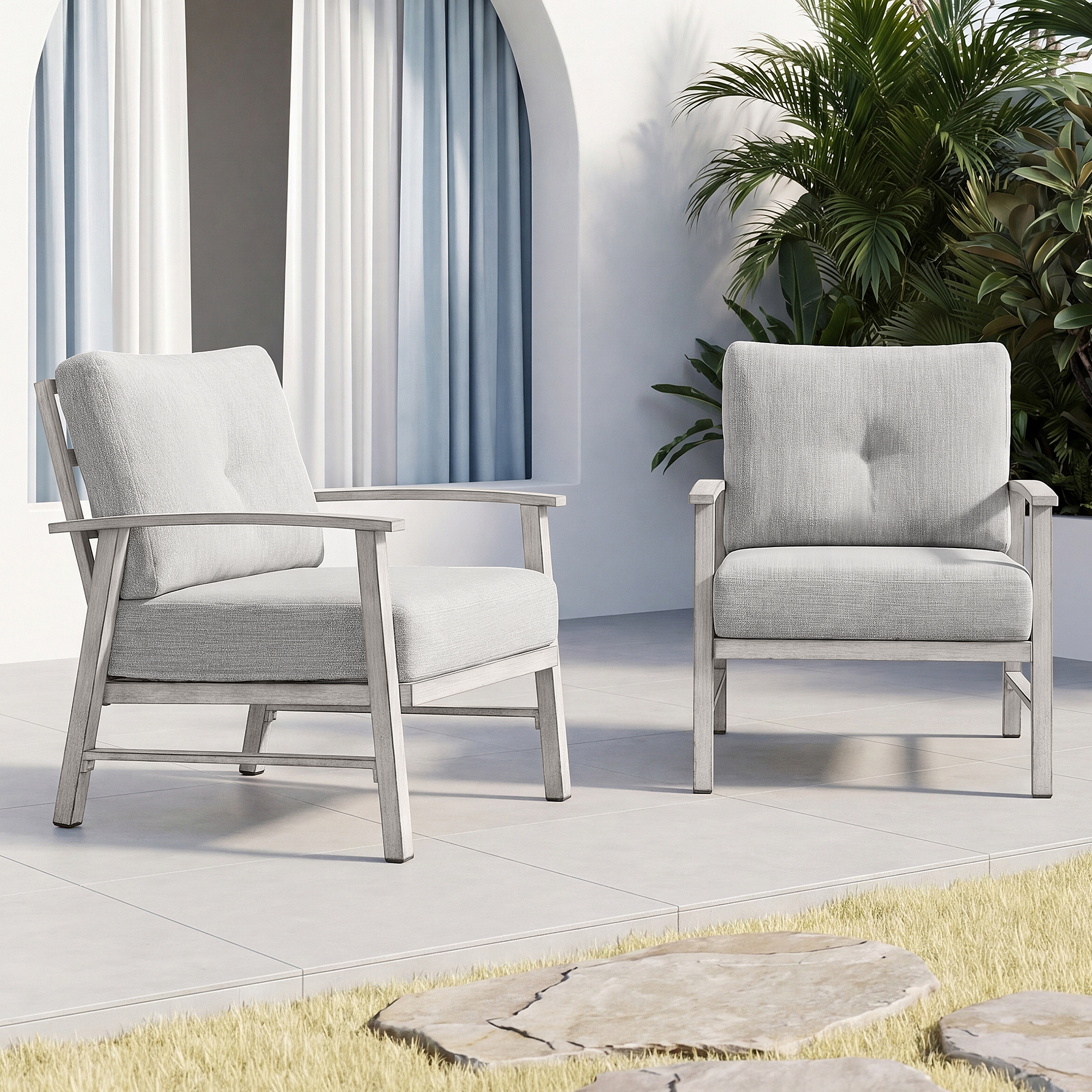 2-Piece Outdoor Patio Armchair Set - C009