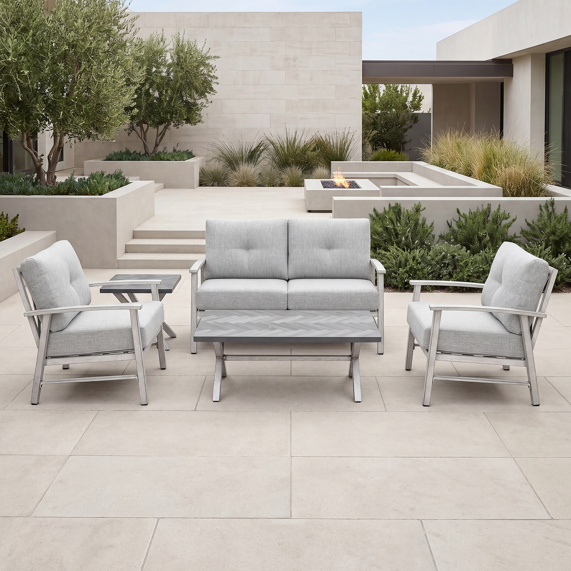 5-piece Outdoor Aluminum Patio Furniture Set - SS015-A1