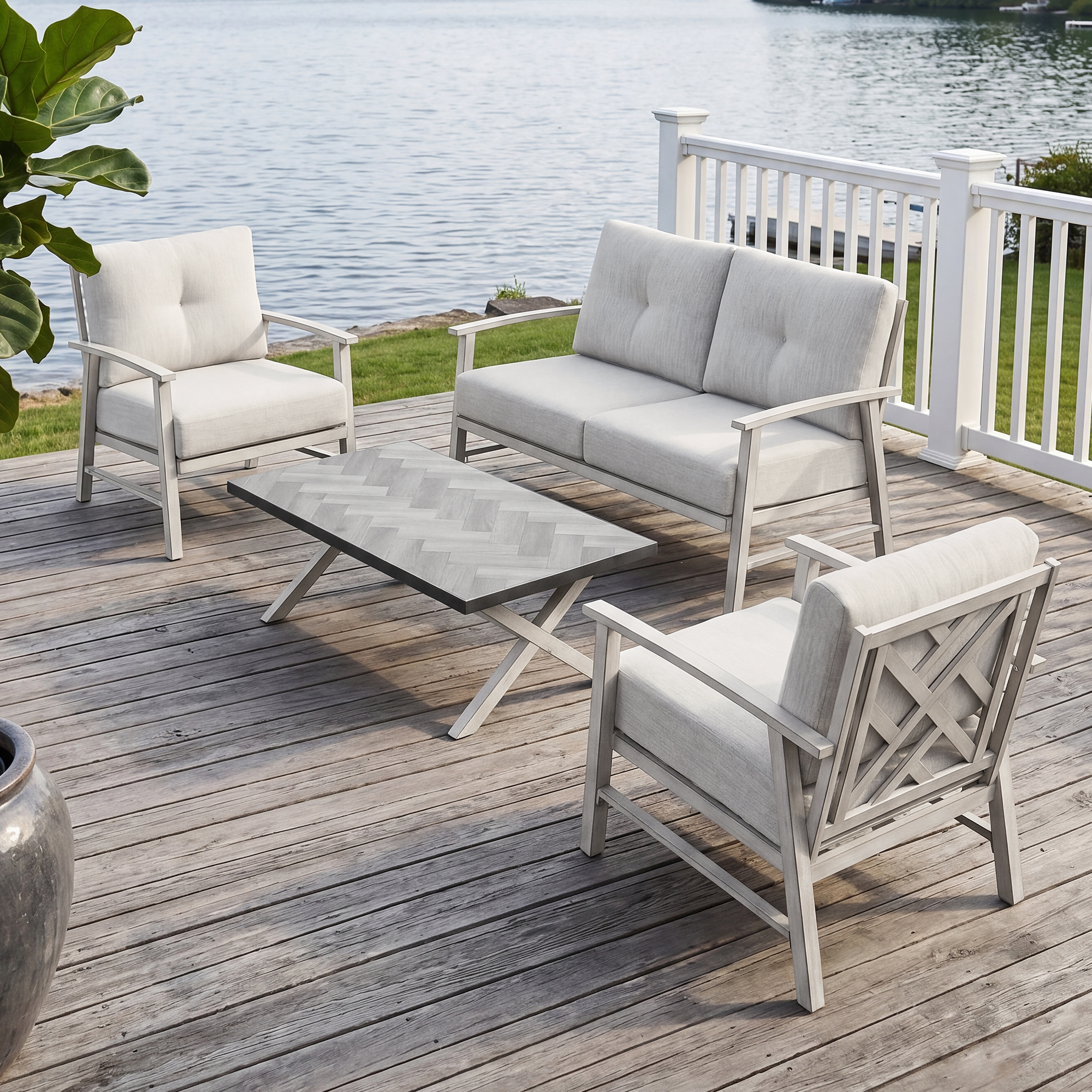 4-piece Modern Outdoor Patio Furniture Set - SS015-A2