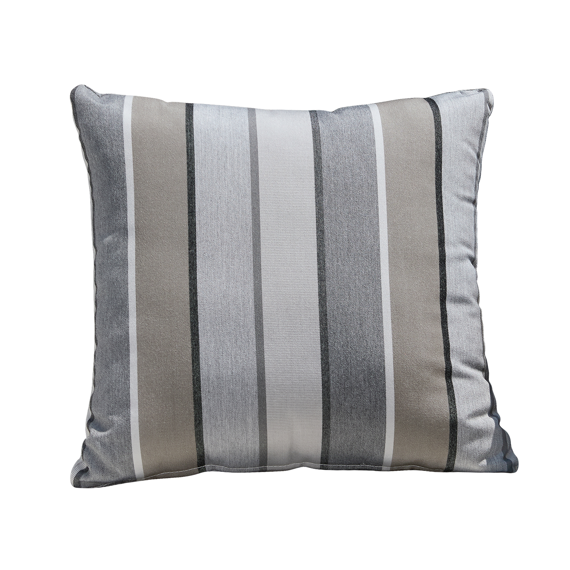 Explore the square weather-resistant outdoor throw pillow with a geometric gray and white pattern. - Seehill