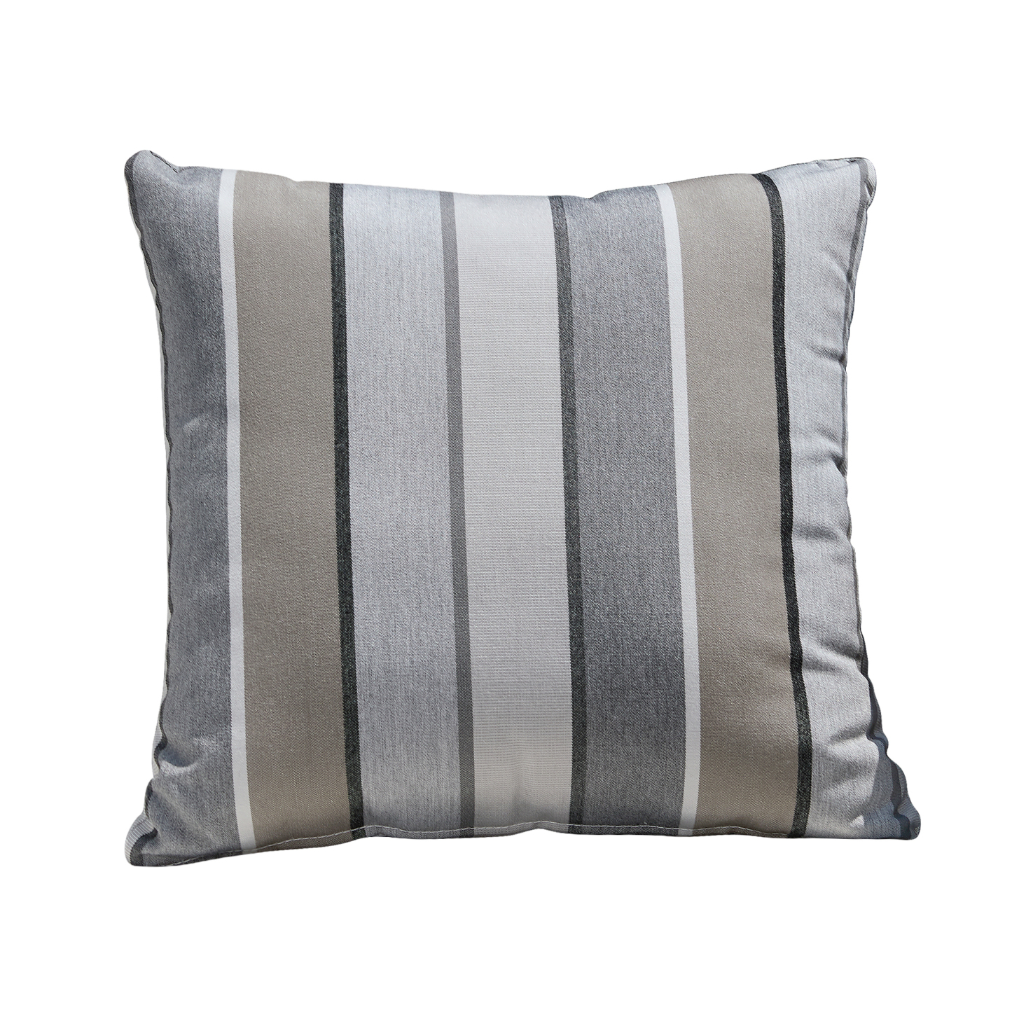 Explore the square weather-resistant outdoor throw pillow with a geometric gray and white pattern. - Seehill