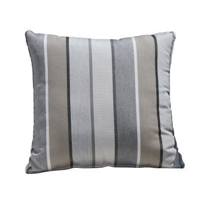 Explore the square weather-resistant outdoor throw pillow with a geometric gray and white pattern. - Seehill