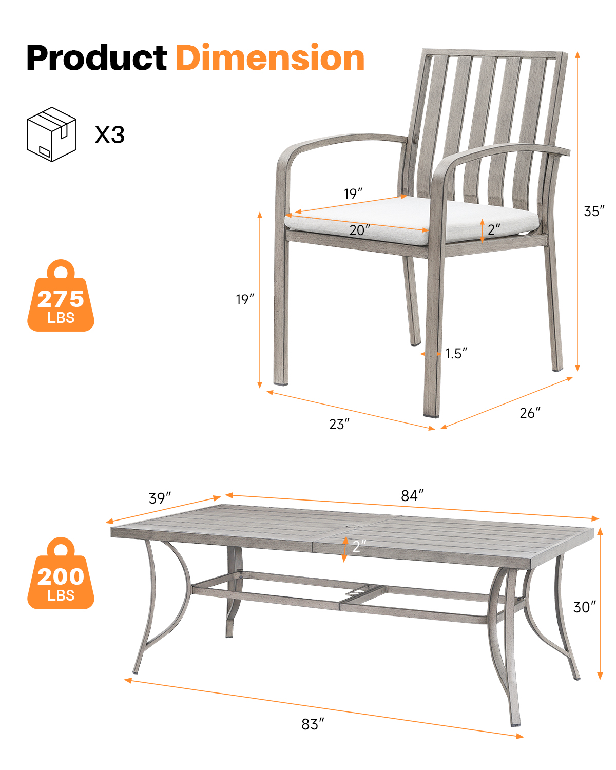 9 Piece All-Weather Patio Outdoor Dining Set - DS111
