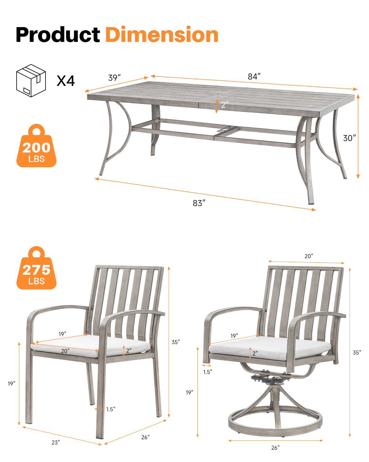 9 Piece All-Weather Patio Outdoor Dining Set - DS111