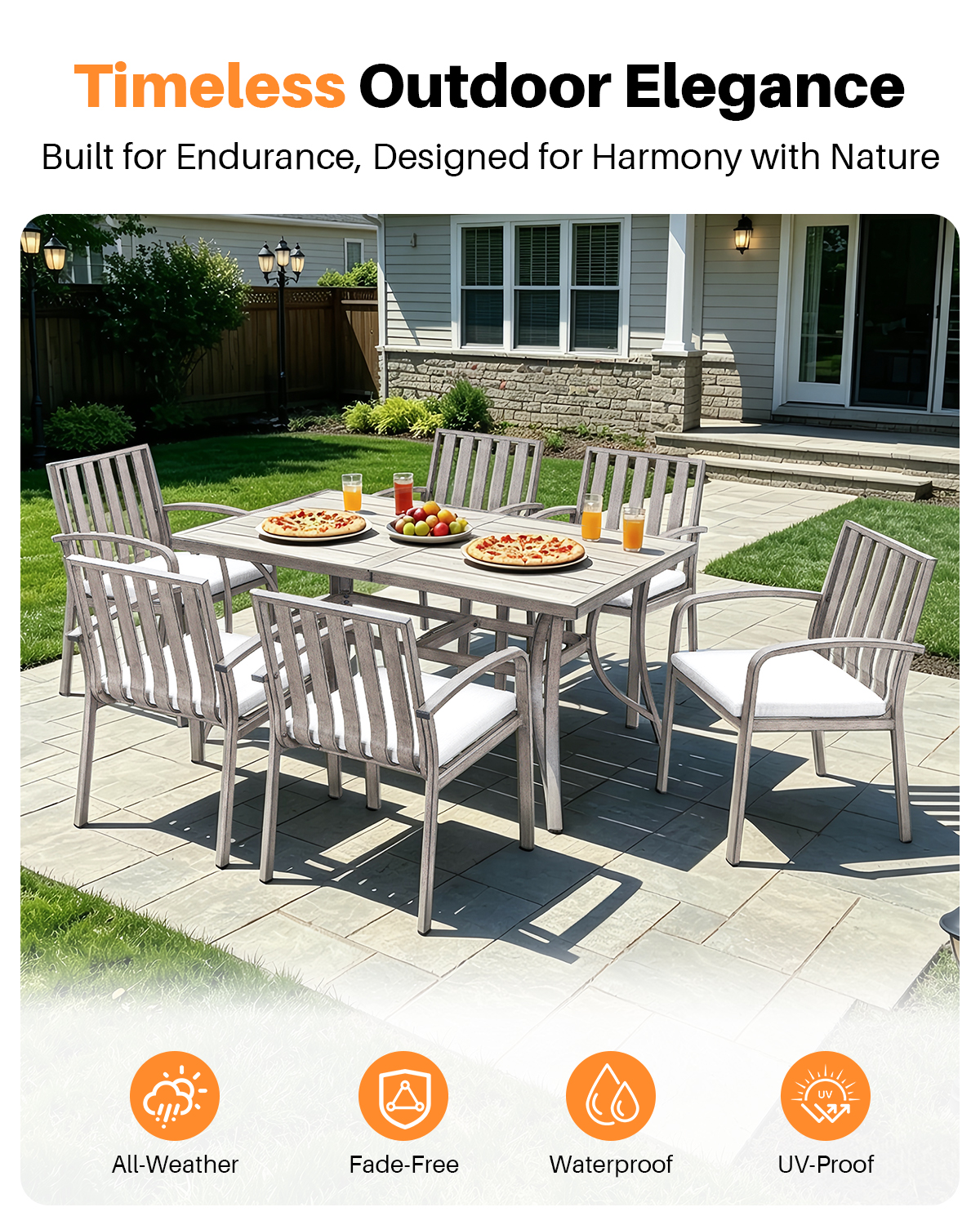 7 Piece All-Weather Patio Outdoor Dining Set - DS110