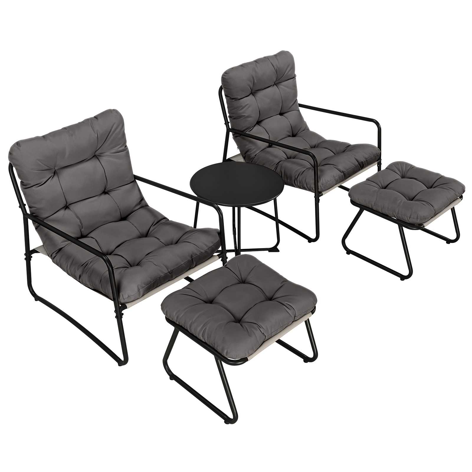 5-Piece Metal Comfy Modern Patio Rocking Chair Set - C033-3