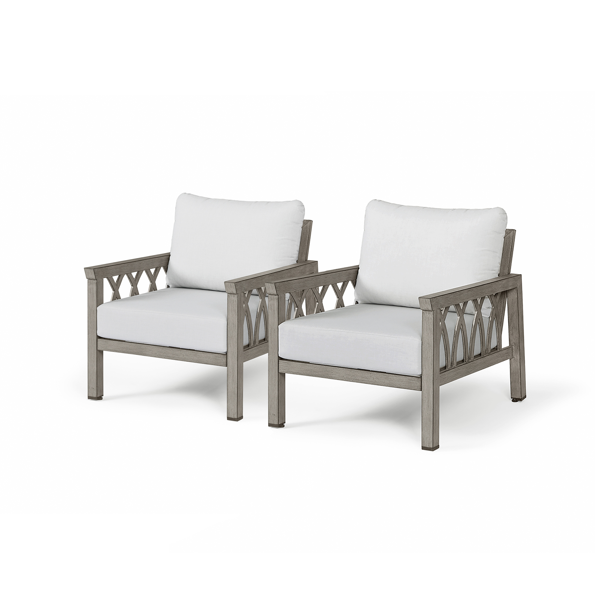 2-Piece Aluminum Outdoor Fixed Sofa Chairs - C094