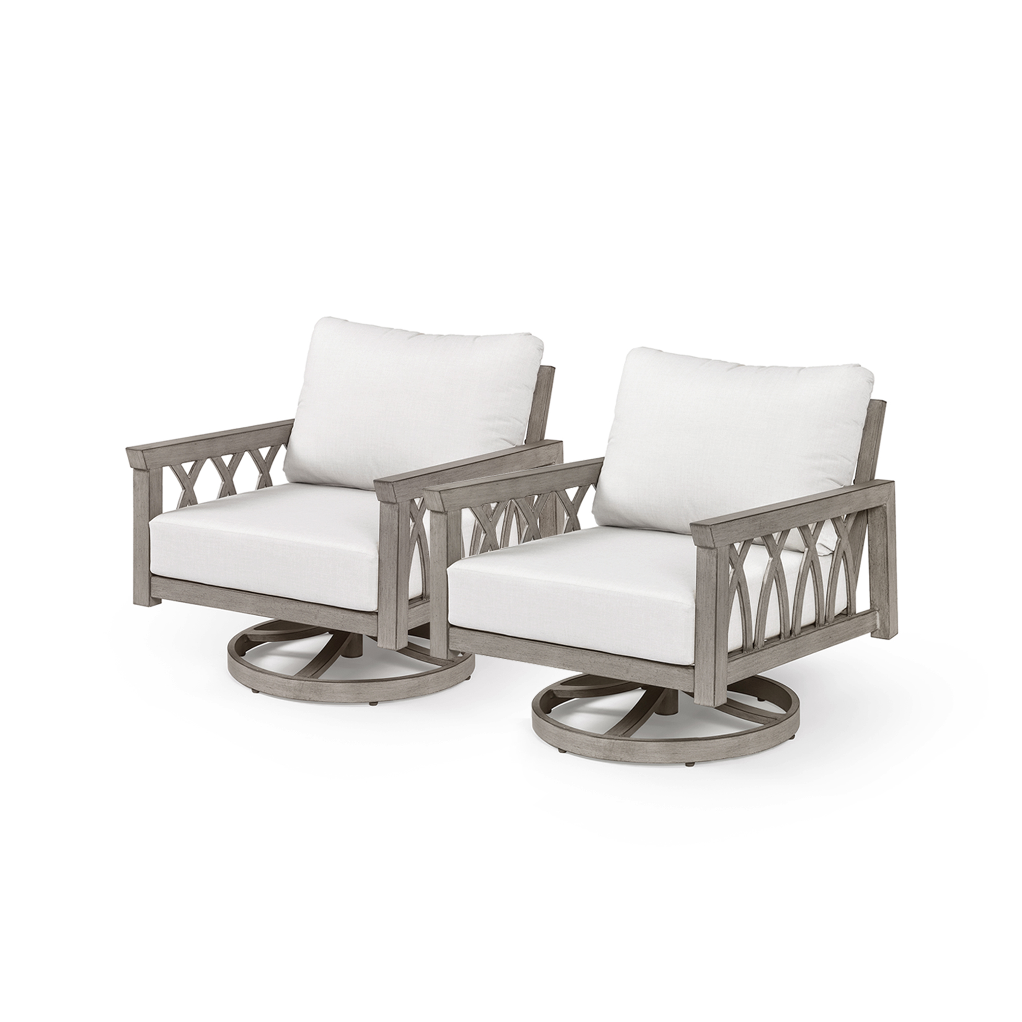 2-Piece Aluminum Outdoor 360-Degree Swivel Sofa Armchairs - C095