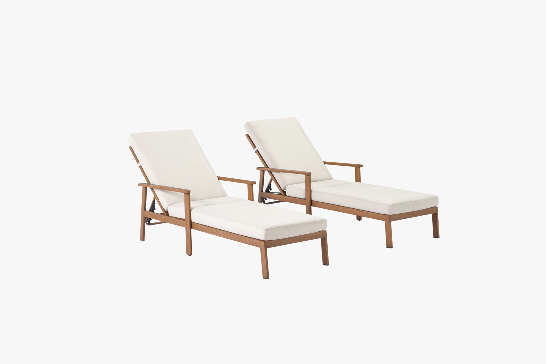 2PCS | Aluminum Poolside Adjustable Chaise Lounge