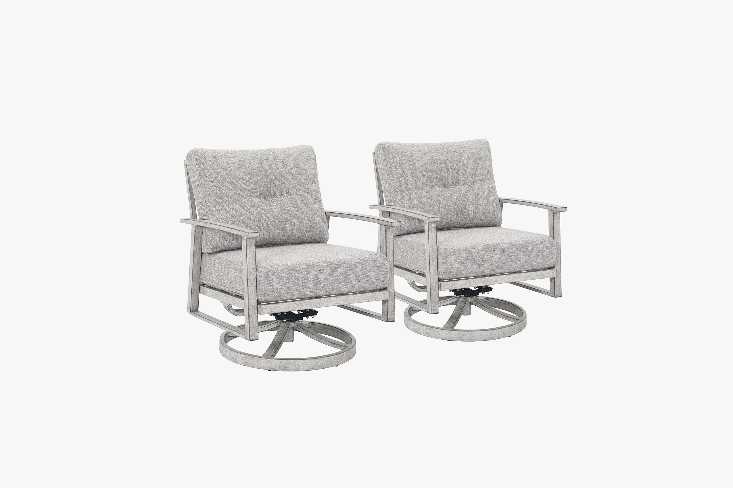 2PCS | Aluminum Patio Swivel Sofa With Armrest