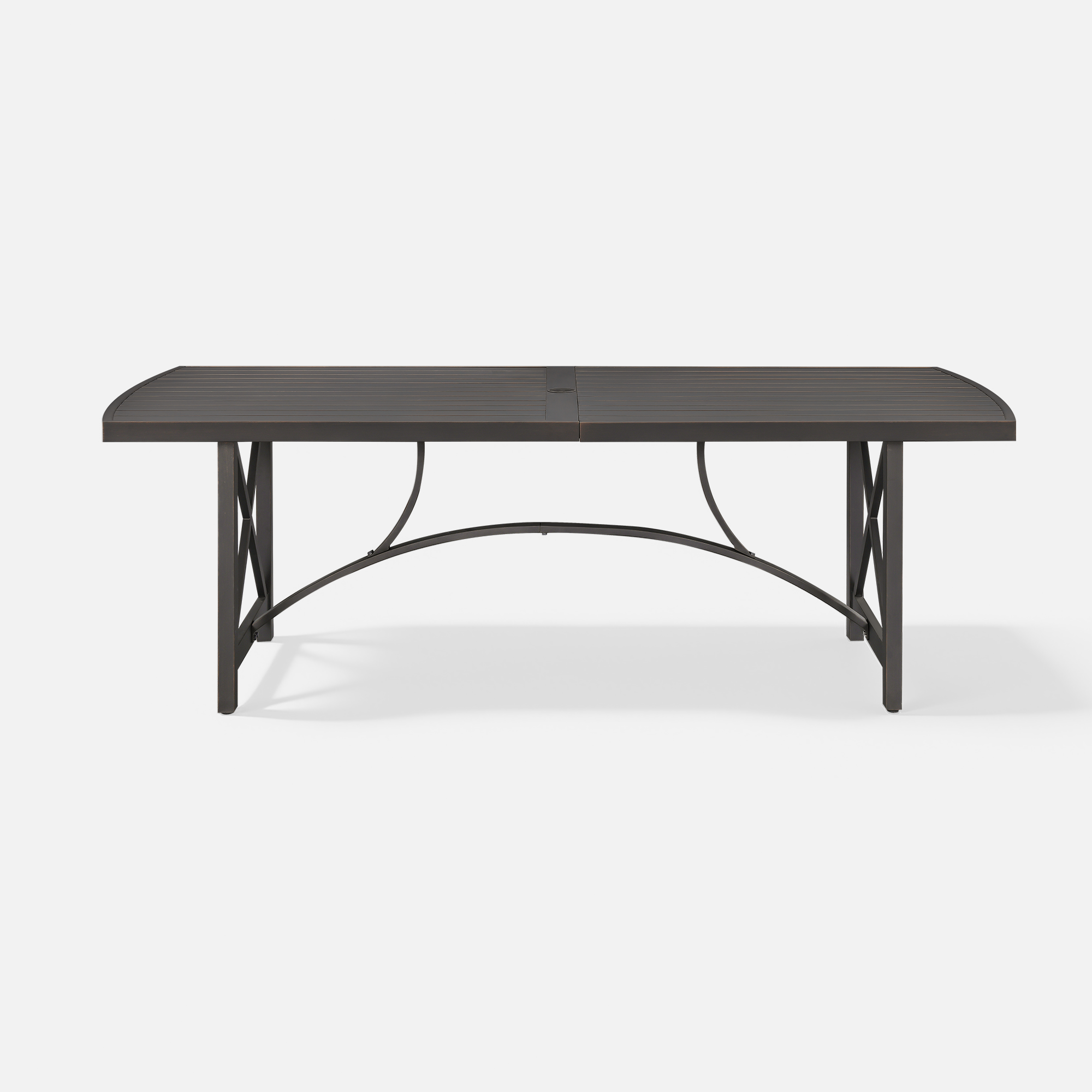 Patio Rectangle Dining Table with Umbrella Hole for 8 person - D027