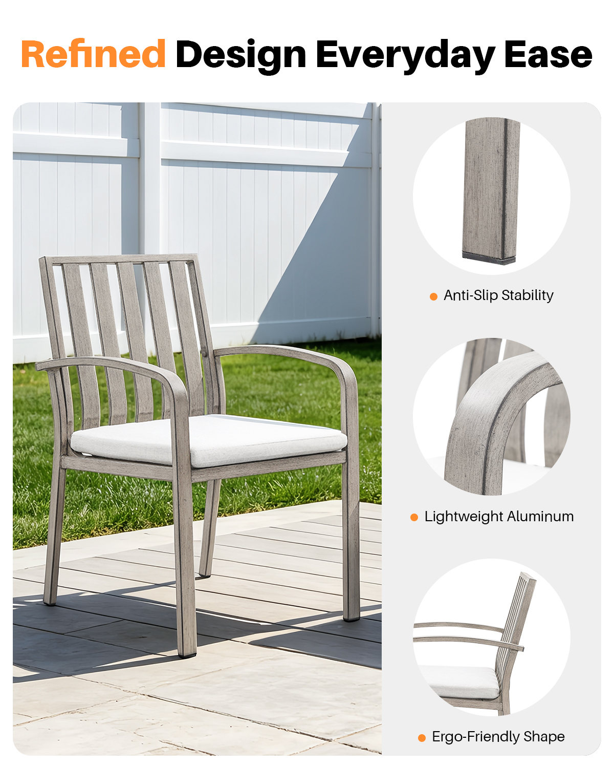2-Piece Patio Outdoor Dining Chairs Set  for Deck, Balcony, Garden - C106