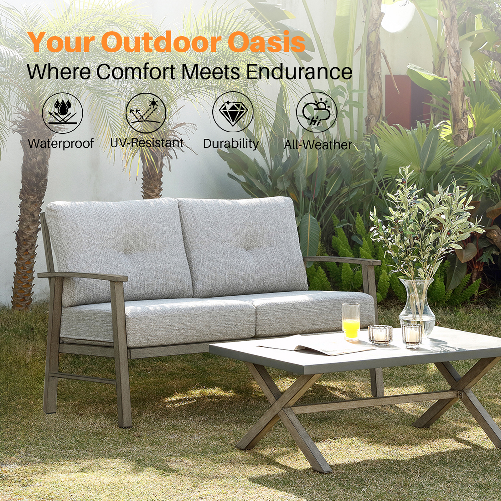 Patio Furniture Loveseat Sofa - C010