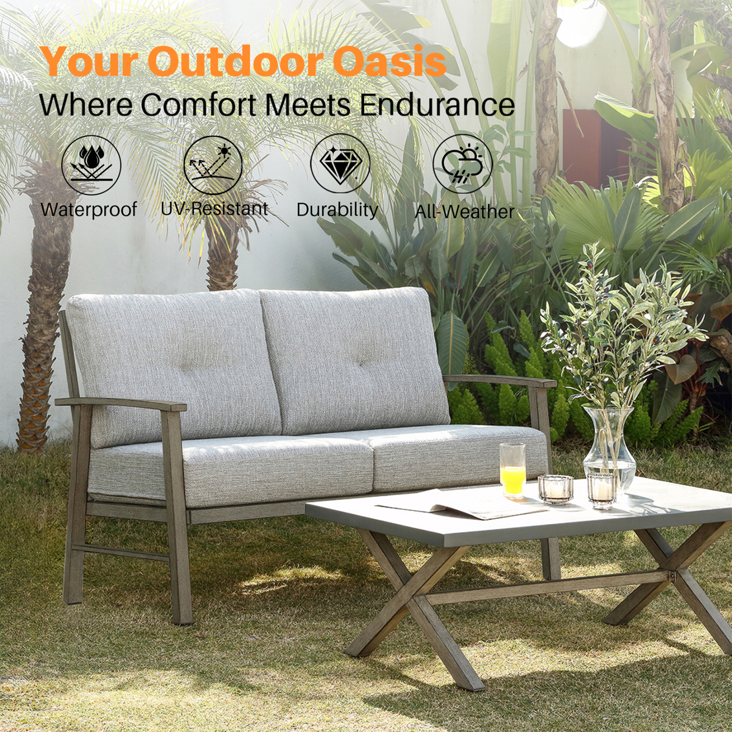 Patio Furniture Loveseat Sofa - C010