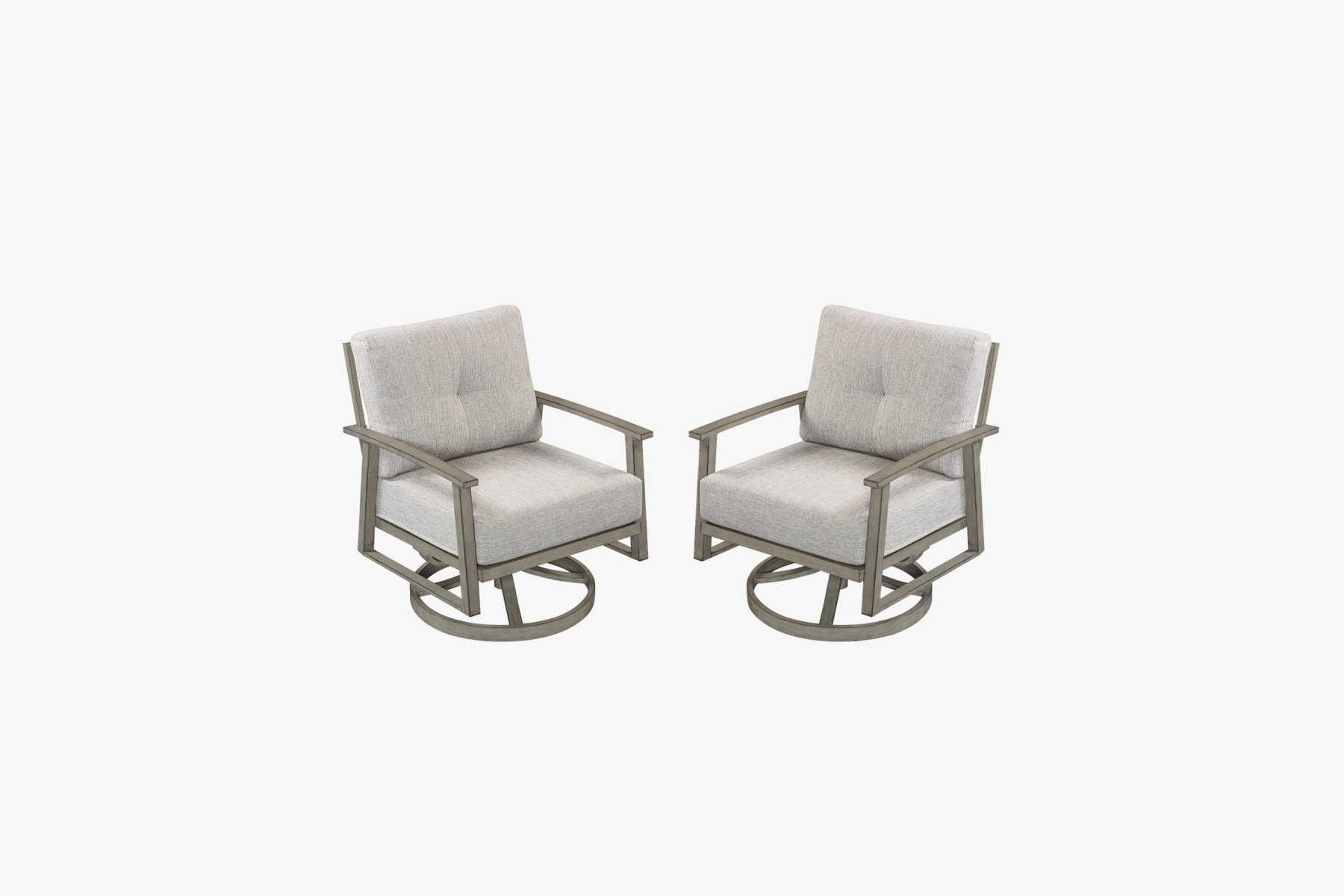 2PCS | Aluminum Patio Swivel Sofa With Armrest