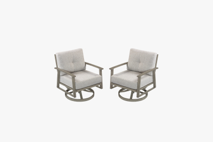 2PCS | Aluminum Patio Swivel Sofa With Armrest