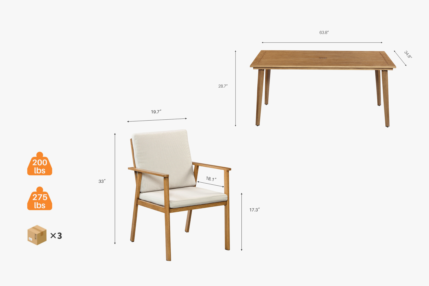 SOLUM 7 Piece Outdoor Dining Set