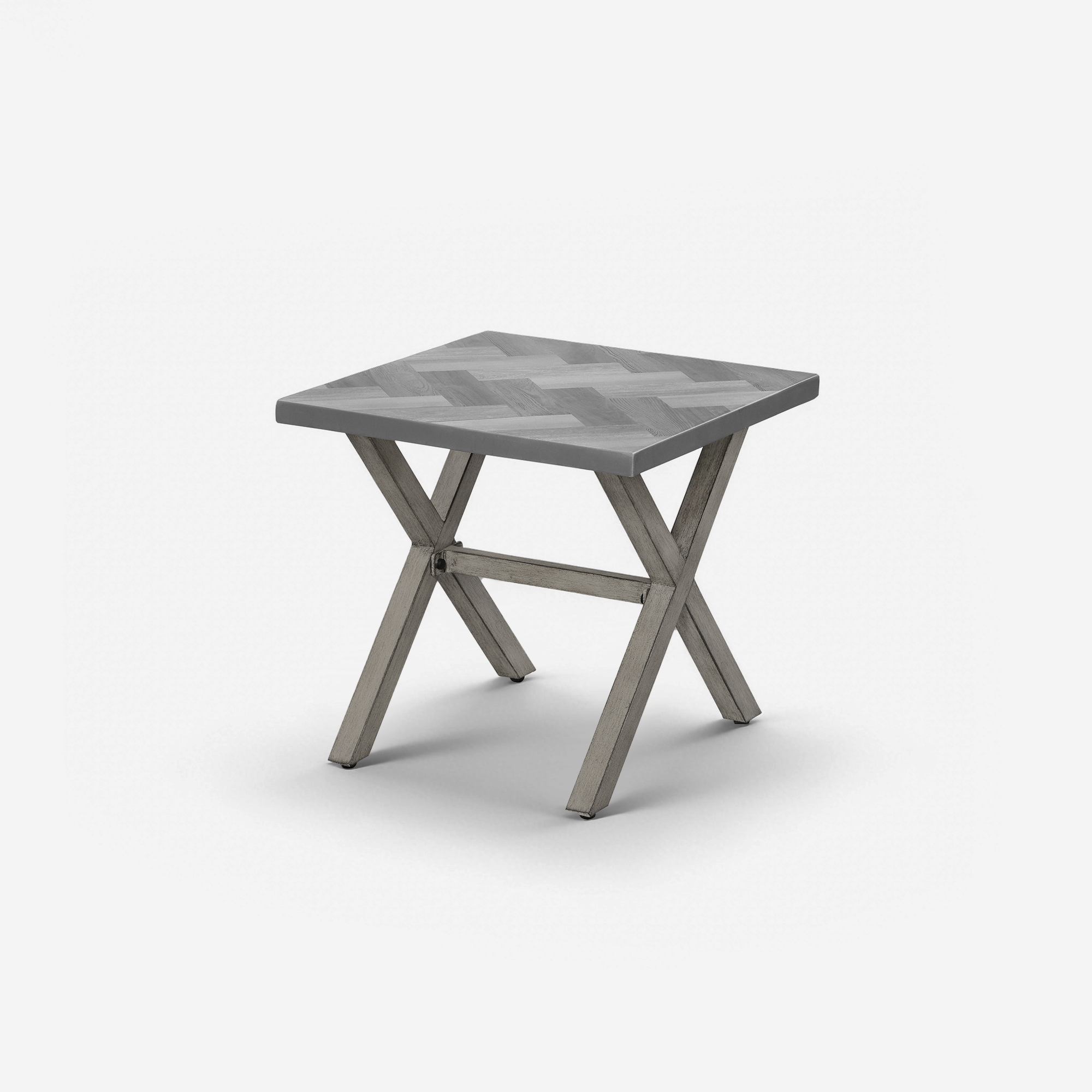 All-Weather Square Outdoor Side Table with Resin Tabletop - D014
