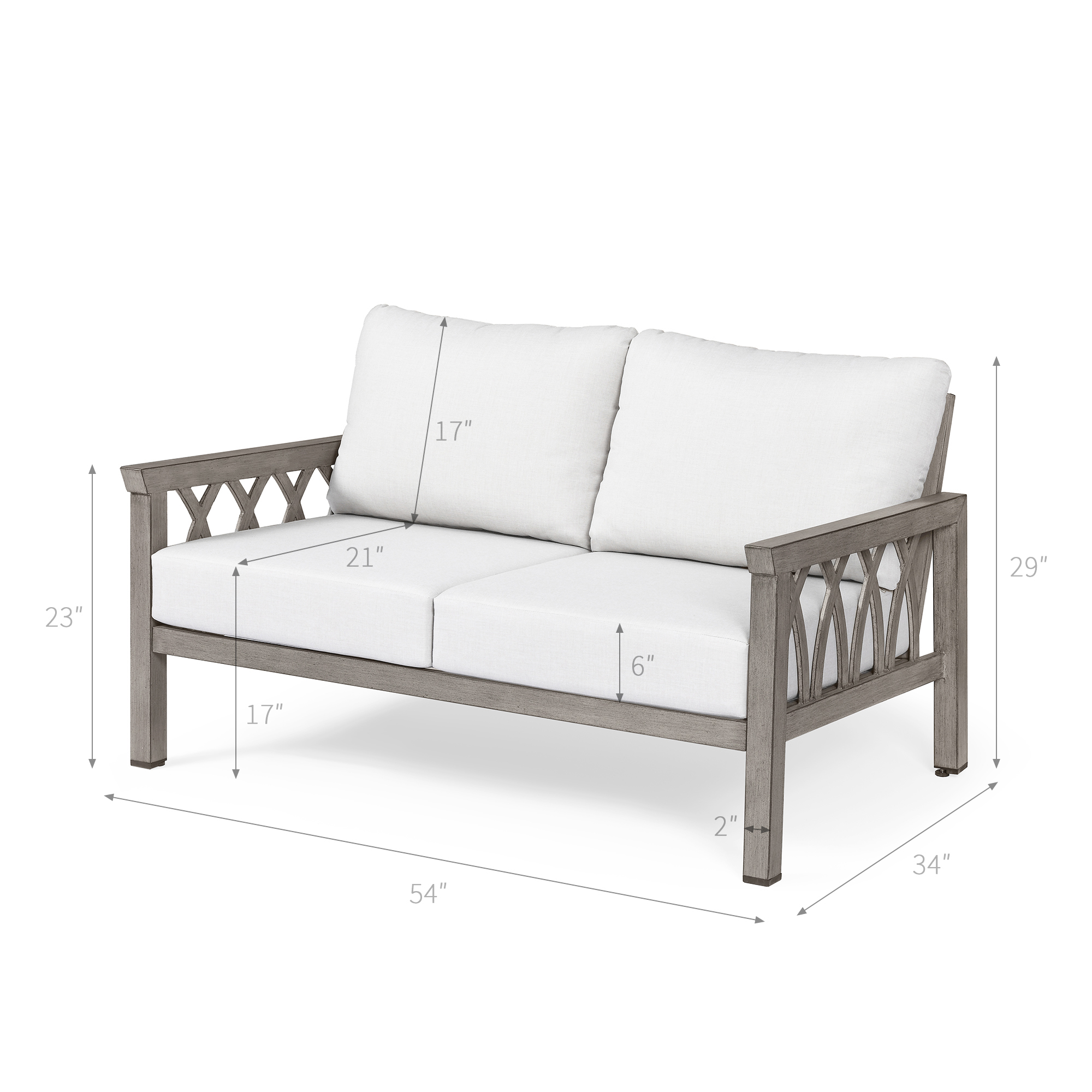 6-Piece Aluminum Outdoor Patio Conversation Set for 7 Person - DS099