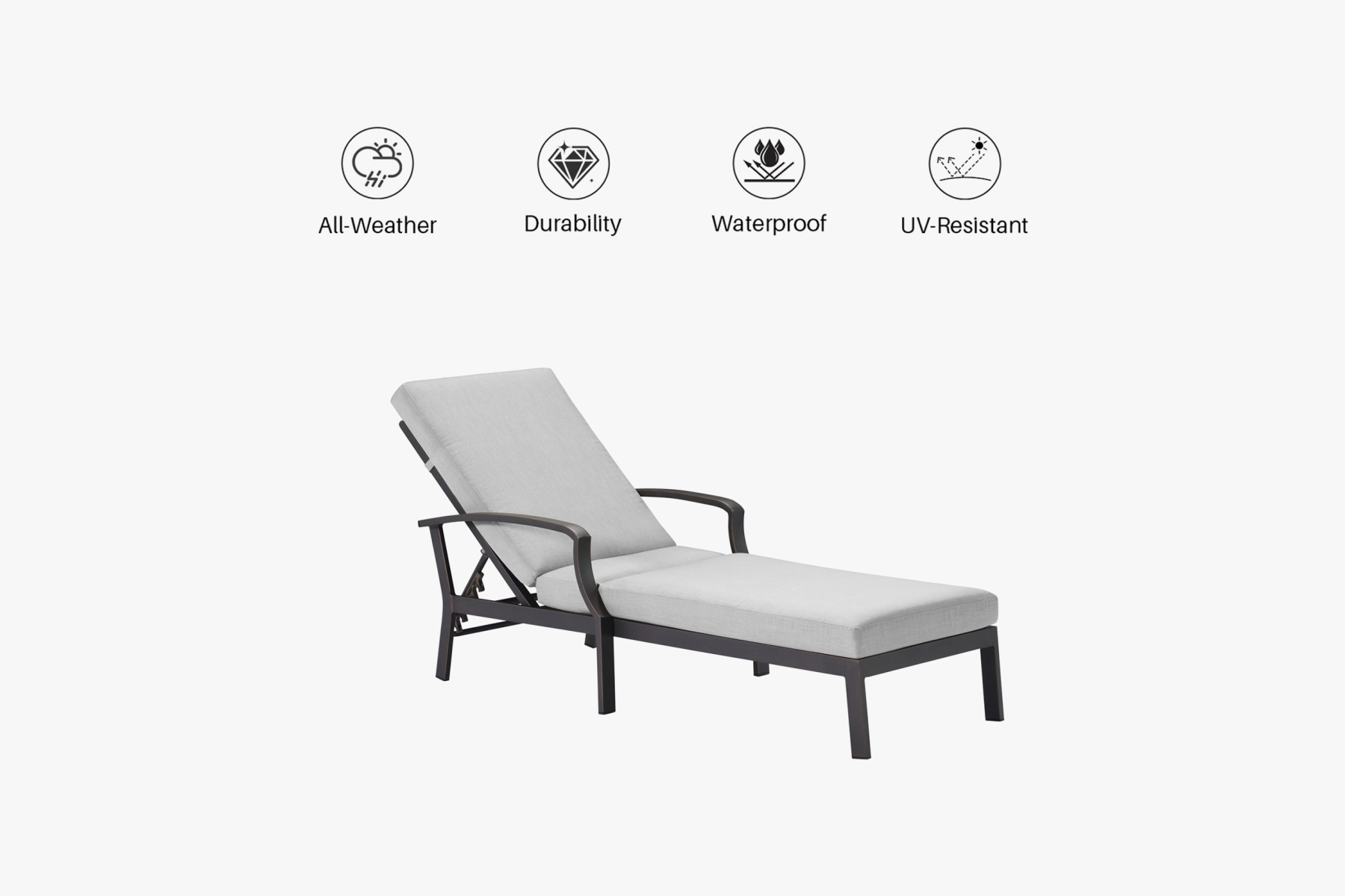 Outdoor Aluminum Sun Lounge With Cushion