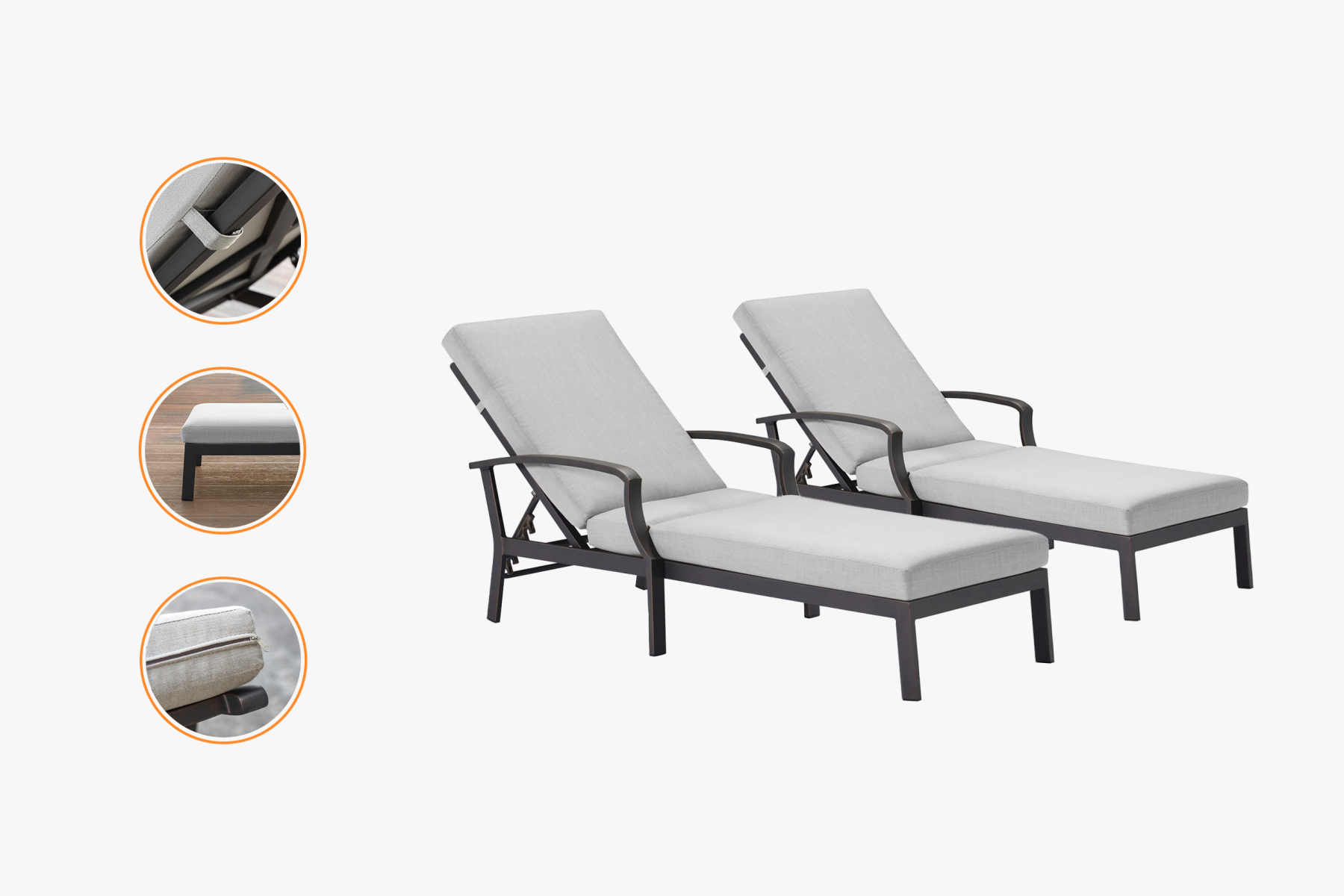 2 Pieces Sun Lounge Chairs