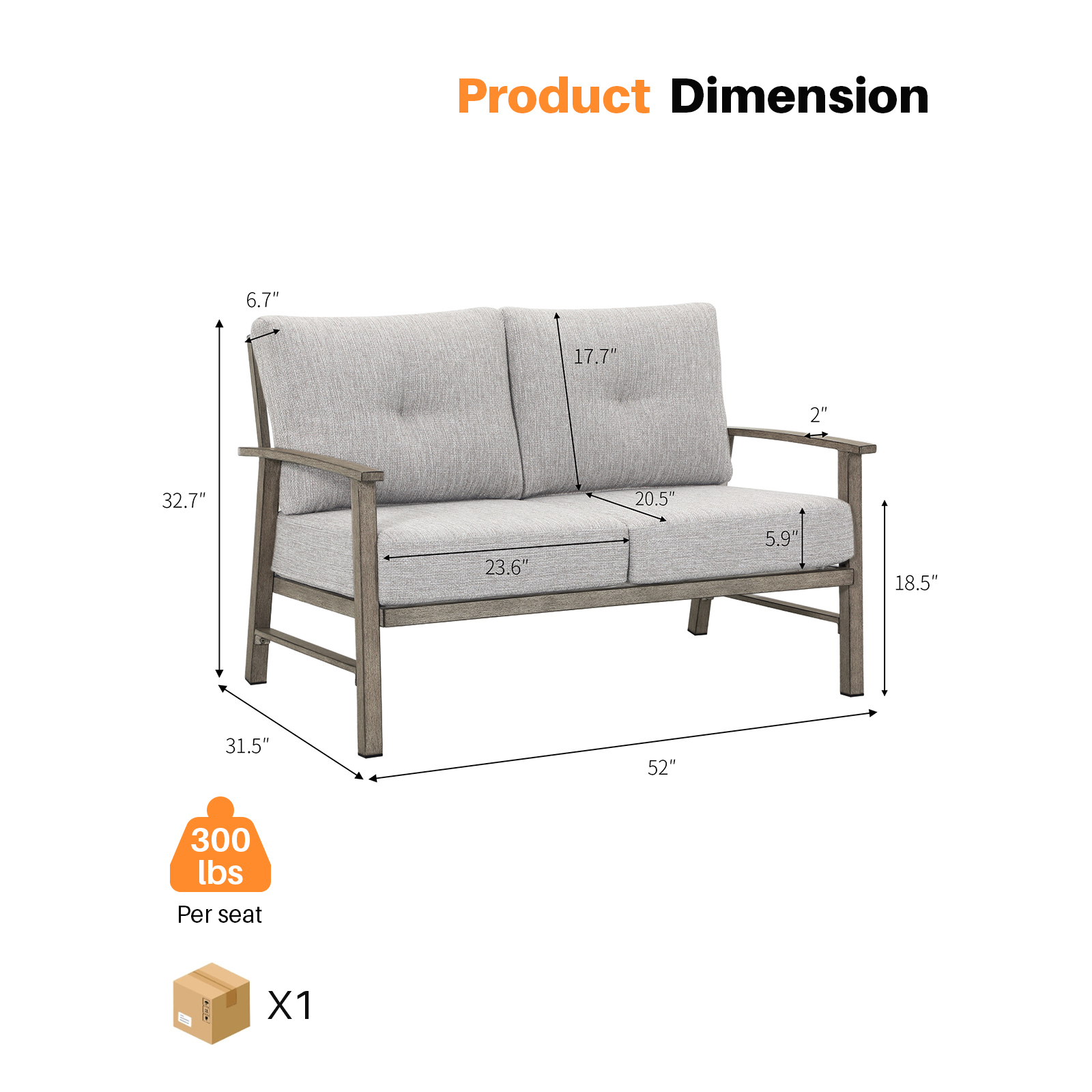 Patio Furniture Loveseat Sofa - C010