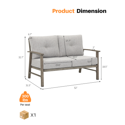 Patio Furniture Loveseat Sofa - C010