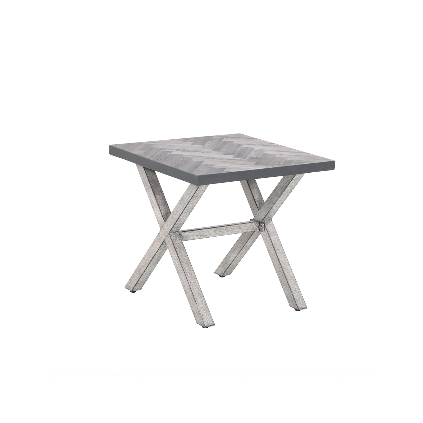 All-Weather Square Outdoor Side Table with Resin Tabletop - D014