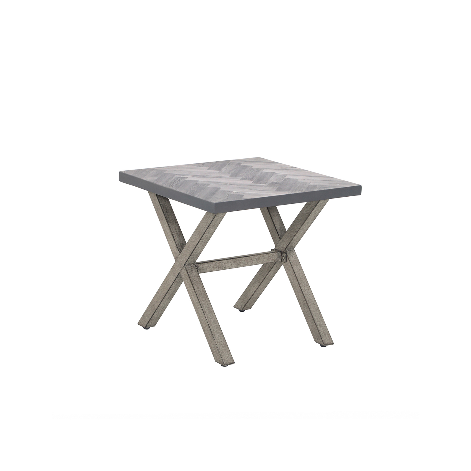 All-Weather Square Outdoor Side Table with Resin Tabletop - D014