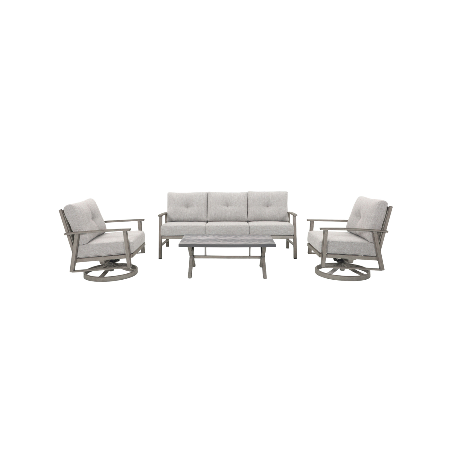 4-piece Modern Outdoor Patio Furniture Set with Swivel Chairs - SS016-1