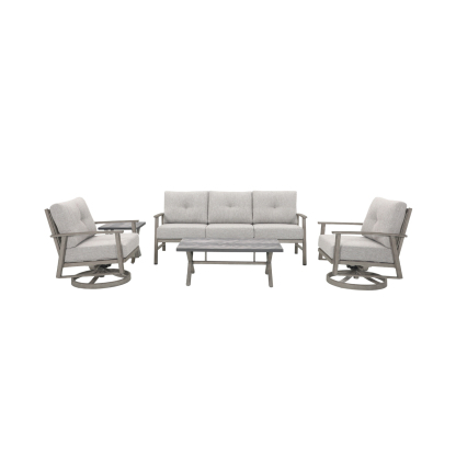5-piece Modern Outdoor Patio Furniture Set with Swivel Chairs - SS016-2